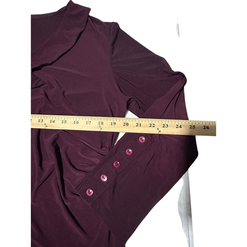 Clara Sun Woo Womens XL Top Popover Shirt Purple Long Sleeve Tunic Shirt F8-1 - Picture 3 of 8